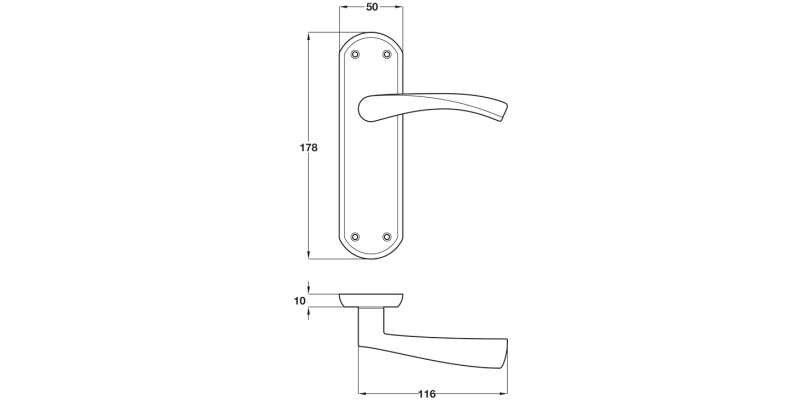 Olton Lever Hdls/Plt Latch ZA SN