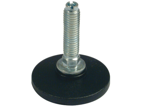 Adjusting Screw, M10 with Fixed Foot, Galvanized Steel Screw