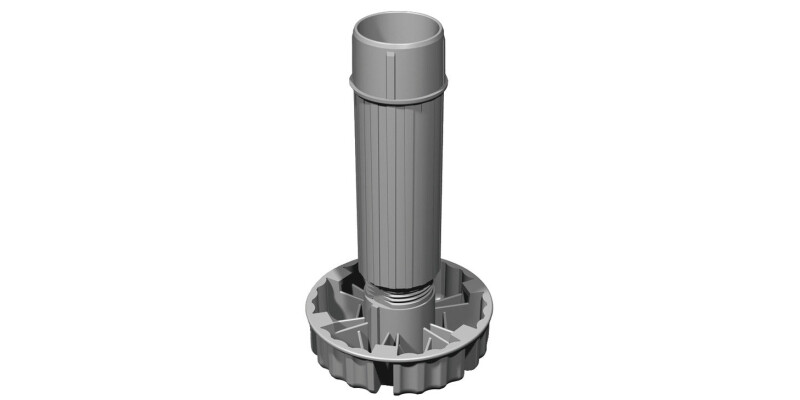 Adjustable Plinth Foot, Foot and Shaft Sections, Plastic