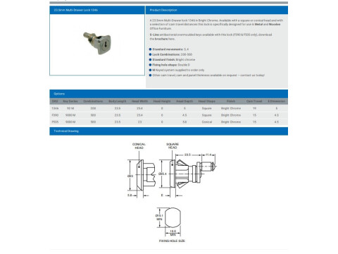 23.5MM MULTI-DRAWER LOCK L&F 1346