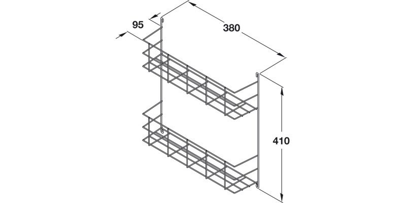 Multipurpose Rack 2-Tier Linear 380x95mm