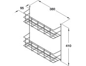 Multipurpose Rack 2-Tier Linear 380x95mm