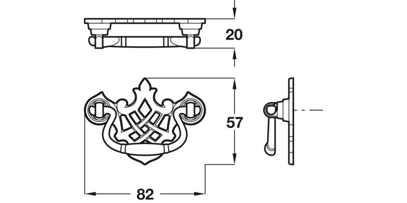 Caxton Drop Hdl ZA Bronze/Brushed 82mm