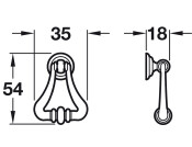 Drop Pendant Hdl ZA Ant Brass 35x54mm