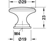 Angus Knob ZA Ant Brass D30x23mm