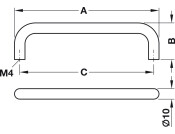 D Handle Steel Matt Nkl D10mm 128mm cc