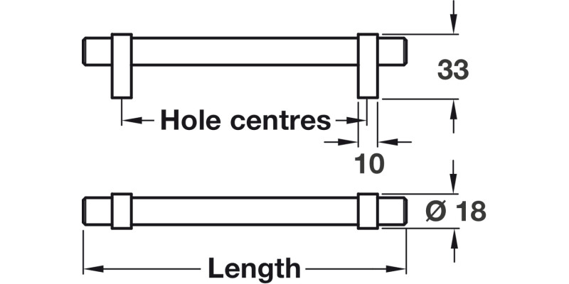Pimlico Bar Hdl St/ZA SSE D18x128mm cc