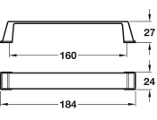 Duke Pull Hdl ZA Graphite 160mm cc