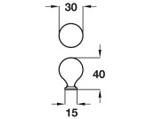 Odessa Knob D30x38mm St St Effect