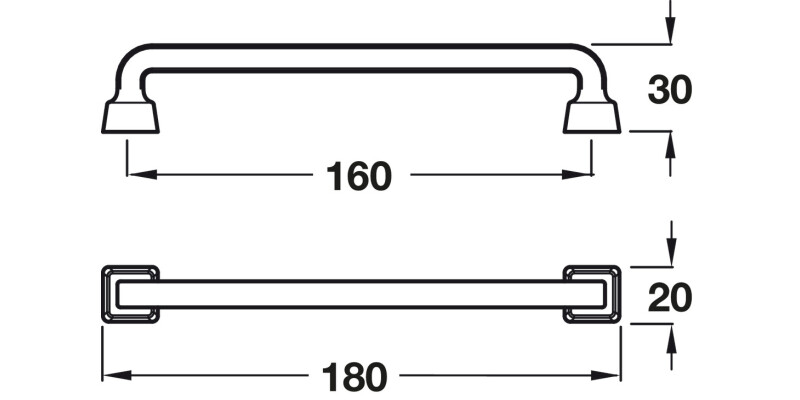 Brera D Pull Handle ZA Pew 160mm cc