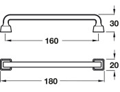 Brera D Pull Handle ZA Pew 160mm cc