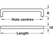 D Pull Hdl Steel Pol Chr D10mm 96mm cc