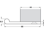 Edge Pull 100x68x4mm Brass Pol Brass