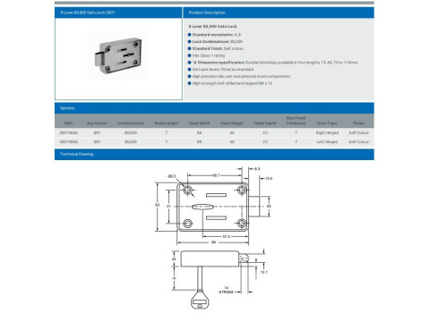 8 LEVER 80,000 SAFE LOCK 3007