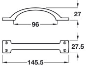 Fabian Bow Handle ZA Pewter 96mm cc