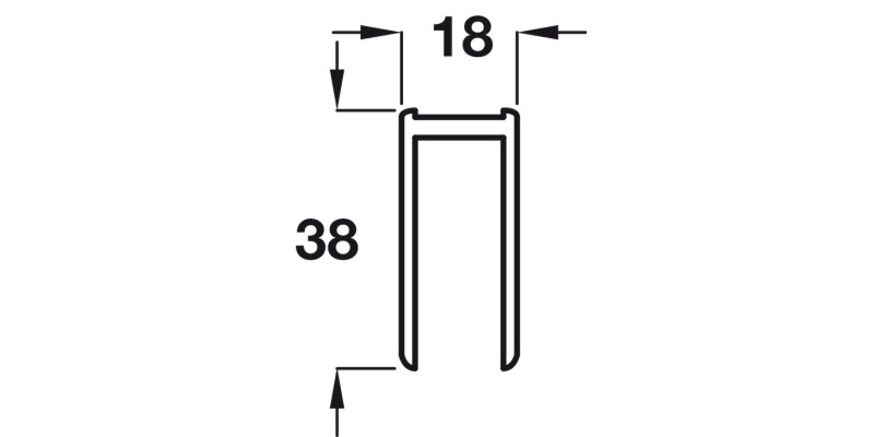 Cubicle Headrail 38x18mm 3m SAA
