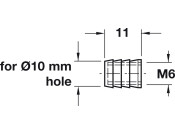 Glue-In Sleeve M6 D10x11mm Plastic