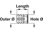 Glue-In Sleeve M6 D10x11mm Plastic