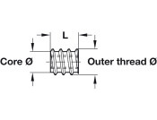 Screw-In Sleeve M8 D14x15mm St Brt