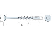 Hospa T Drill Scr Prt Csk TS20 D4.0x50mm