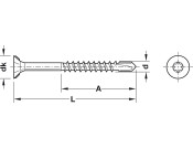Hospa T Drill Scr Prt Csk TS20 D4.0x45mm