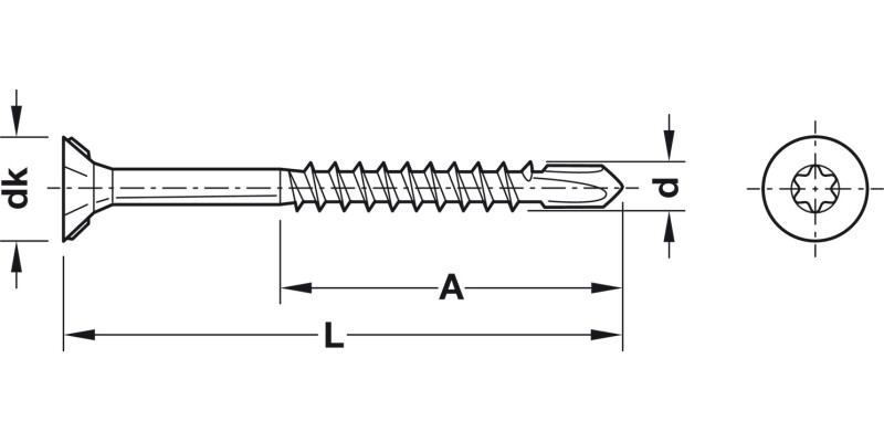 Hospa T Drill Scr Prt Csk TS20 D4.0x40mm