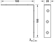 Chair Bracket 100x100x20mm St Blue Galv