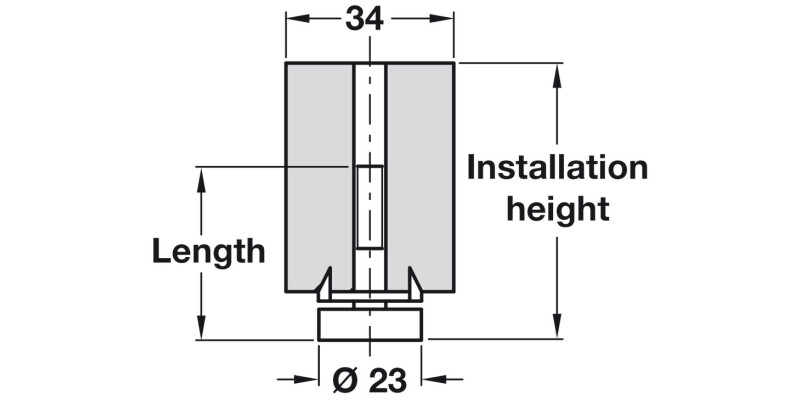 Plinth Adj Fit Screw 35mm 55x34x35mm