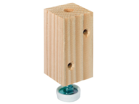 Plinth Adjusting Fitting, M8 Thread, with Wood Mounting Block