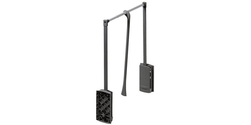 Pull Down Wardrobe Rail, for Internal Wardrobe Width 440-610 mm, 2004 Alu/Gry