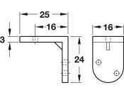 Angled Bracket 25x24x16mm Pl Brown