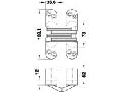 220 Soss Hinge 48-51mm NP Body St Links