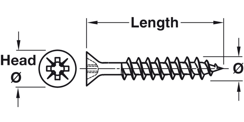 Multipurpose Scr Prt Csk PZ D5.0x80mm