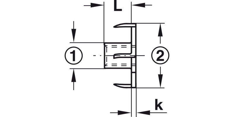 T-Nut Four Prong M12 D14mm St Bright
