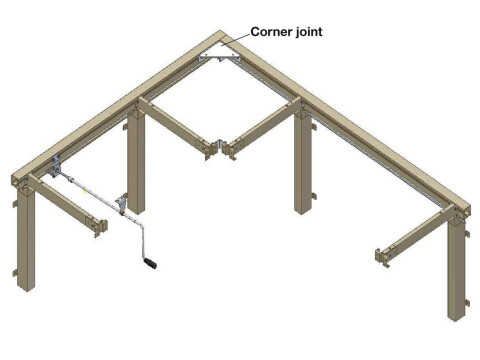 Flexi Corner Set, for Flexi Height Adjustable Worktop System, Ropox