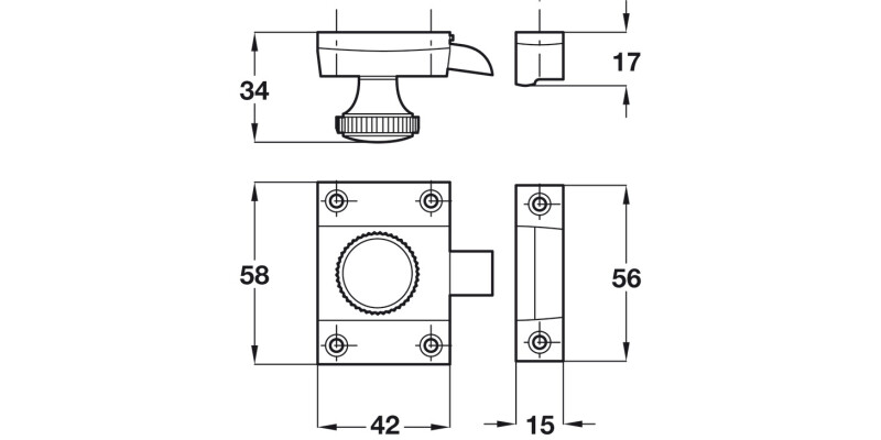Window/Door Catch for Shutters Brass PB