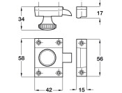 Window/Door Catch for Shutters Brass PB