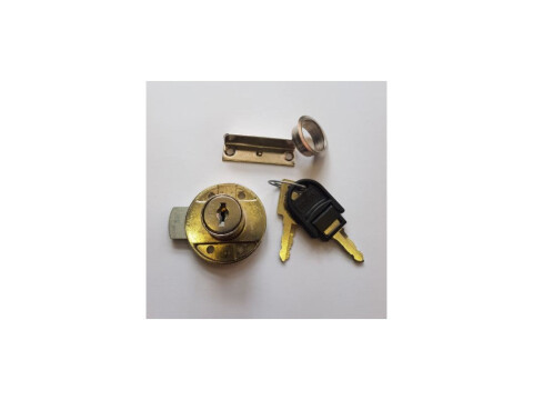 RONIS 18600 RIM CYLINDER CUPBOARD LOCK (SET C/W ANGLE KEEP AND ROSETTE)