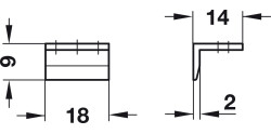 Angled Striking Plate w Slot Brass NP