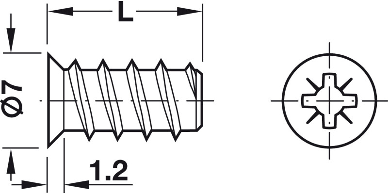 Varianta Scr Ful Csk PZ2 D5.0x16.0mm Glv