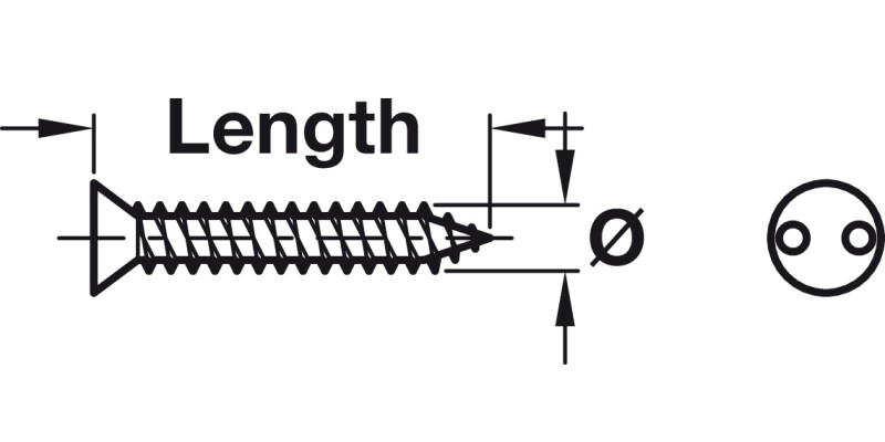 Security Screw 2 Hole Csk TH4 3.5x19mm