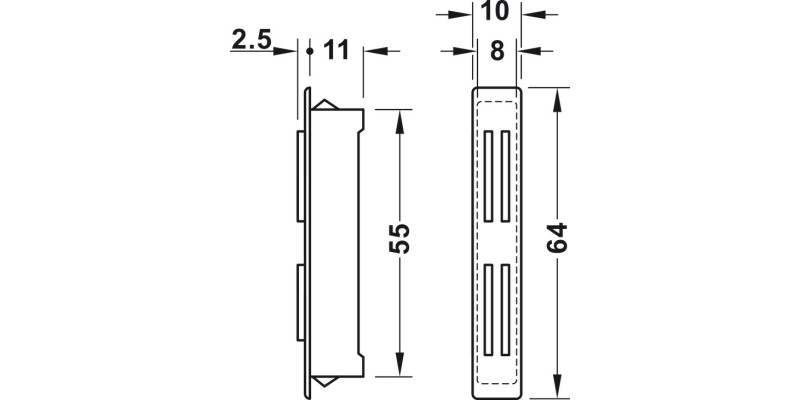 Magnetic Catch 8kg Screw St/Pl White