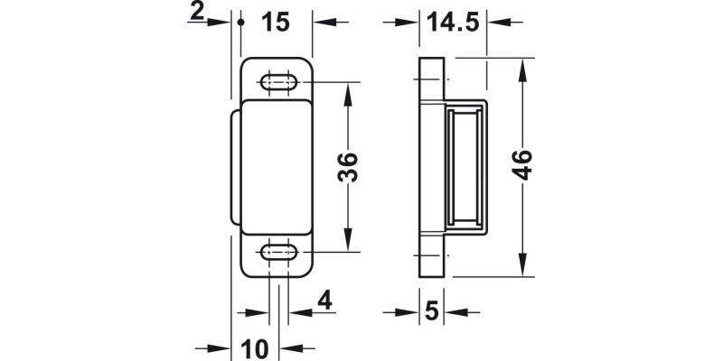 Magnetic Catch 2.0kg Screw St/Pl White