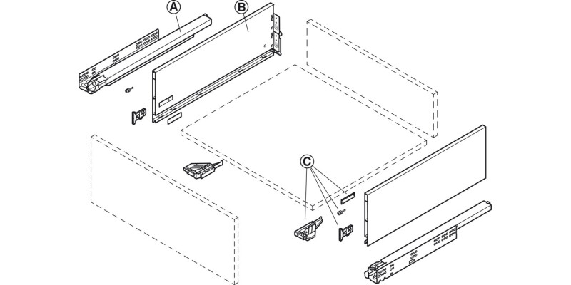 Dynapro Drawer Runner Full 70kg 450mm SZP