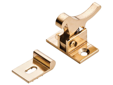 Elbow Catch, Spring Loaded, for Left or Right Hand Use, Brass