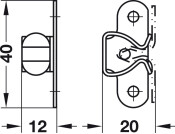 Spring Catch 20x12x40mm St Brass Plt