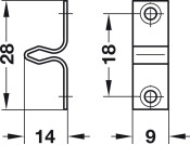 Spring Catch 20x12x40mm St Brass Plt