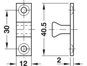 Twin Ball Catch 70mm Brass