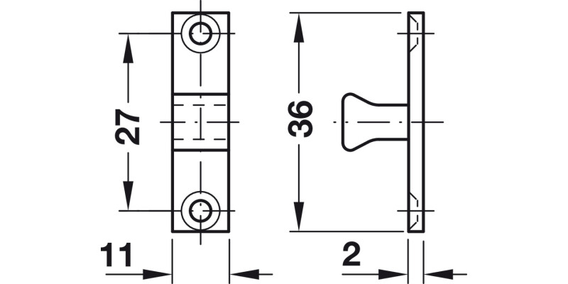Twin Ball Catch 60mm Brass