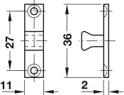 Twin Ball Catch 60mm Brass
